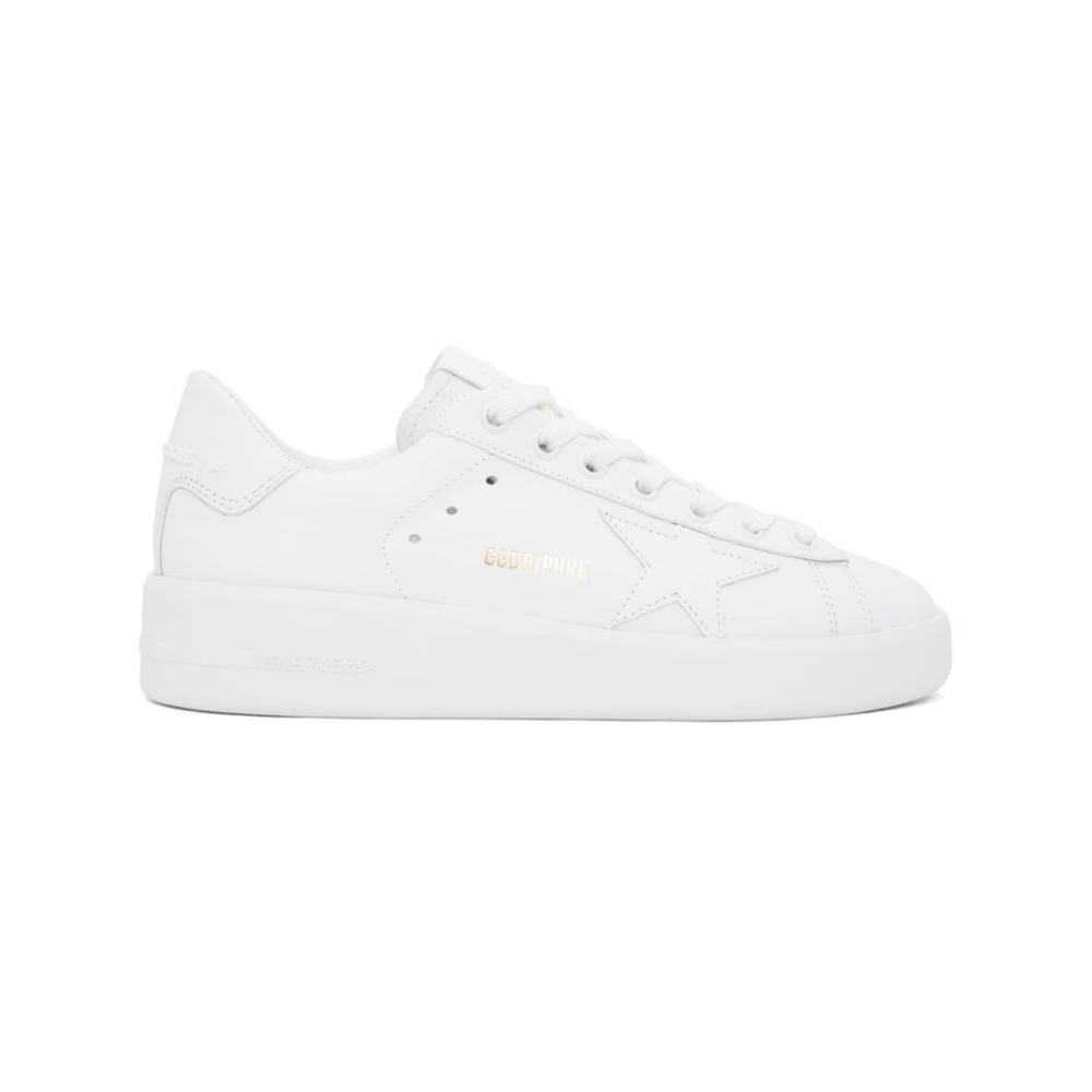 GOLDEN GOOSE WHITE PURE STAR SNEAKERS